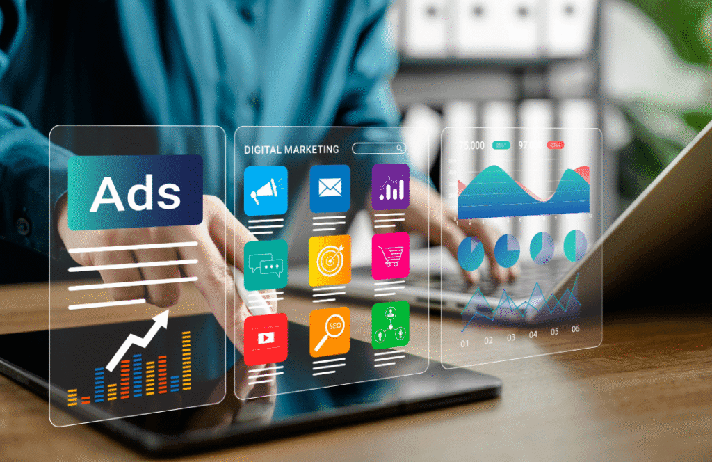 Ads chart icon representing website SEO