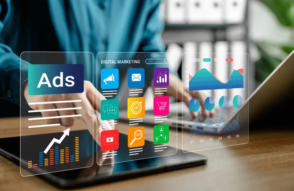 Ads chart icon representing website SEO